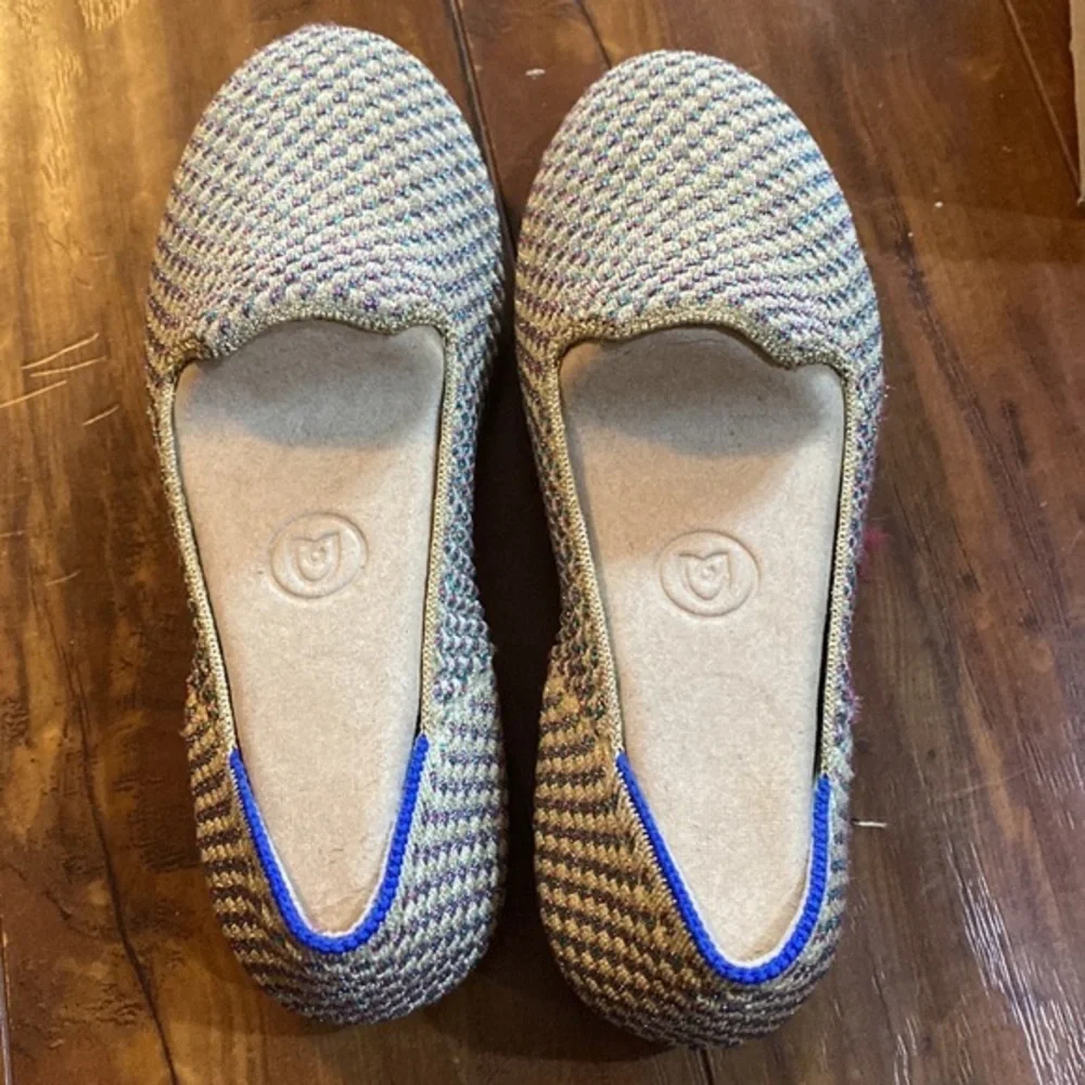 Rothy’s Kids Multi Metallic Flats Loafers Blue Halo Size 13 w/ Box